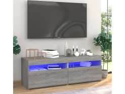Móvel De Tv| Móveis de TV com luzes LED 2 pcs 60x35x40 cm sonoma cinza PT856597 Cinzento