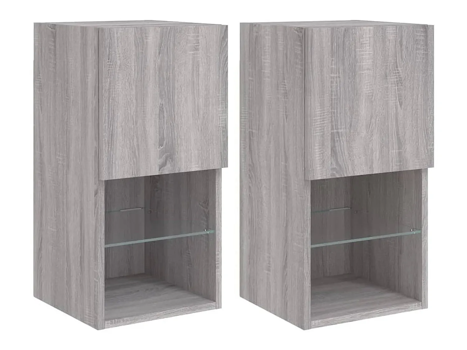 Móvel De Tv| Móveis de TV com luzes LED 2 pcs 30,5x30x60 cm sonoma PT712845 Cinzento