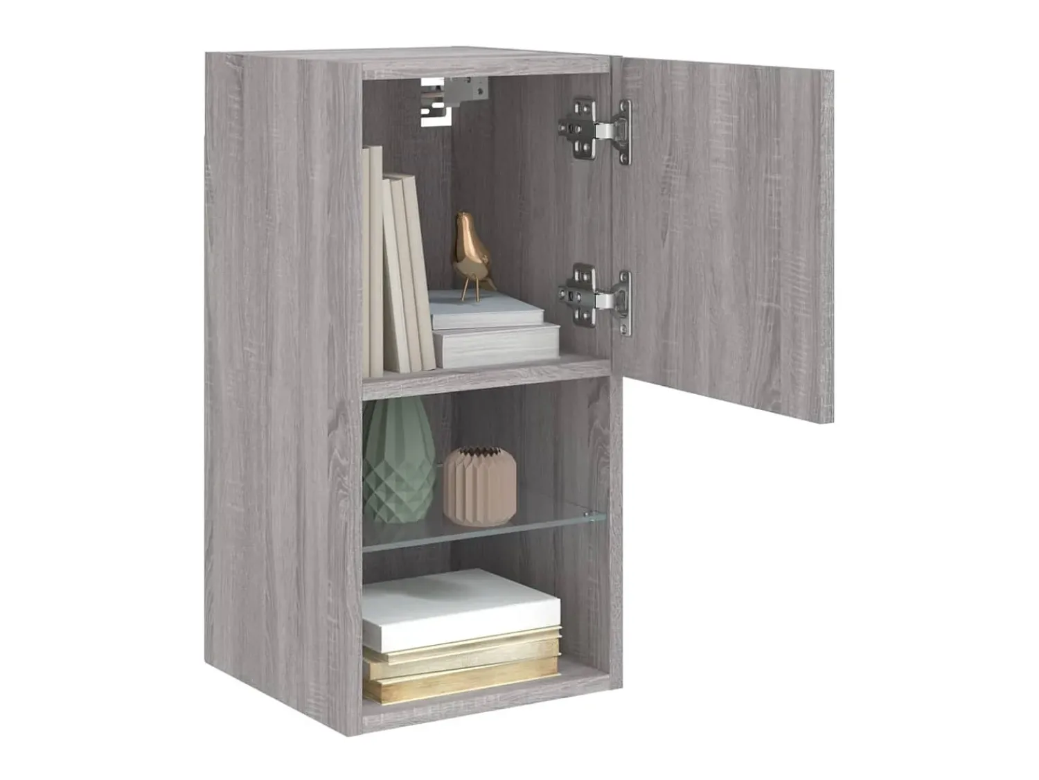 Móvel De Tv| Móveis de TV com luzes LED 2 pcs 30,5x30x60 cm sonoma PT712845 Cinzento