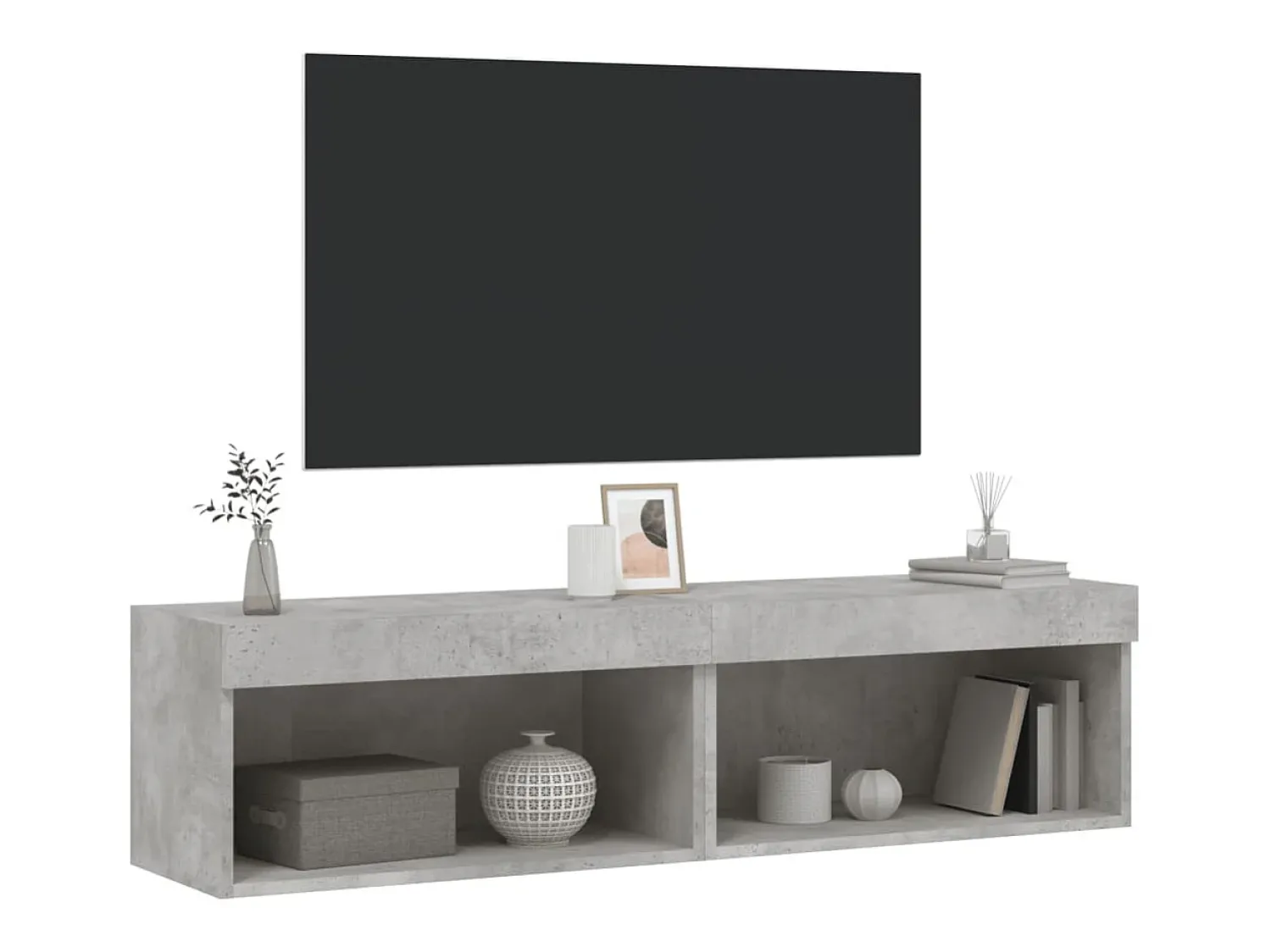 Clearance vidaxl Móveis de TV com luzes LED 2 pcs 60x30x30 cm cimento Cinzento