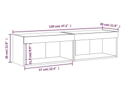 Clearance vidaxl Móveis de TV com luzes LED 2 pcs 60x30x30 cm cimento Cinzento