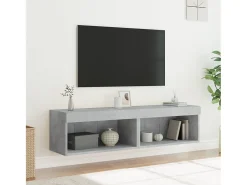 Clearance vidaxl Móveis de TV com luzes LED 2 pcs 60x30x30 cm cimento Cinzento