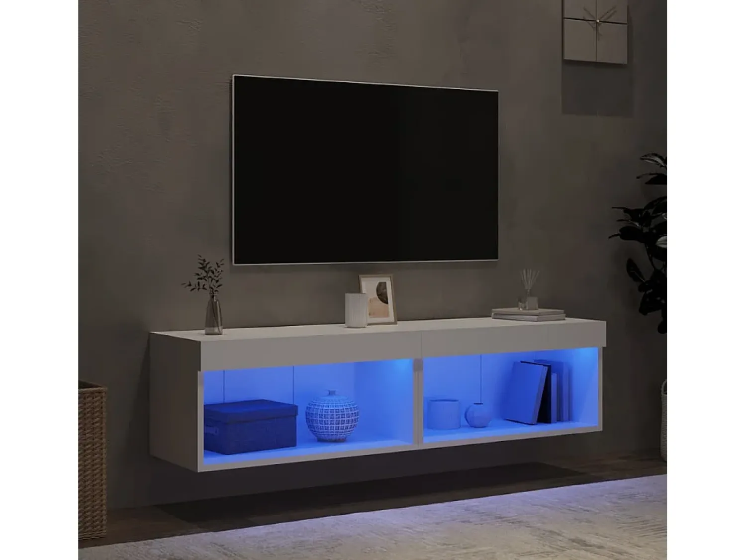 Móveis de TV com luzes LED 2 pcs 60x30x30 cm PT670408^ Móvel De Tv