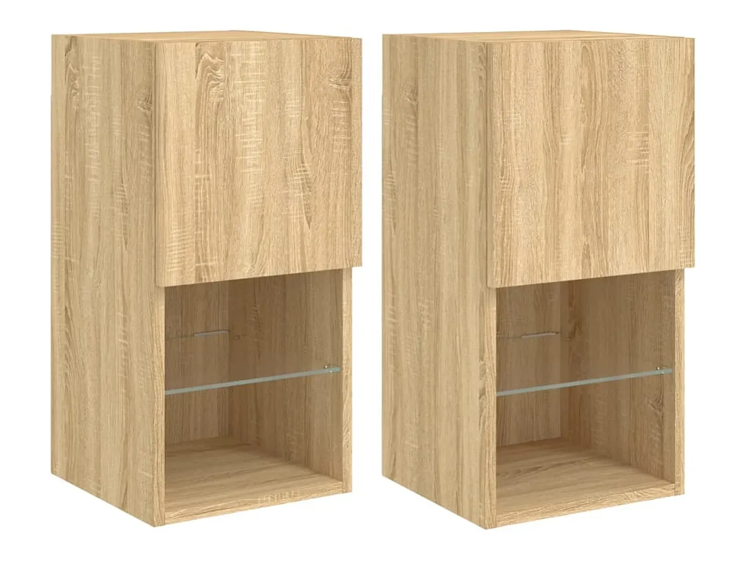 Móvel De Tv* Móveis de TV com luzes LED 2 pcs 30,5x30x60 cm carvalho sonoma PT899071 Castanho