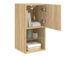 Móvel De Tv* Móveis de TV com luzes LED 2 pcs 30,5x30x60 cm carvalho sonoma PT899071 Castanho