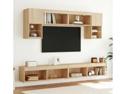 Hot Móveis de TV com luzes LED 2 pcs 100x30x30 cm carvalho sonoma PT844210 Castanho