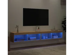 Hot Móveis de TV com luzes LED 2 pcs 100x30x30 cm carvalho sonoma PT844210 Castanho