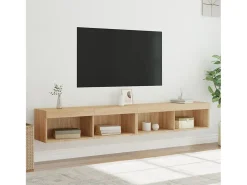 Hot Móveis de TV com luzes LED 2 pcs 100x30x30 cm carvalho sonoma PT844210 Castanho