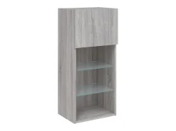Móvel De Tv|vidaxl Móveis de TV com luzes LED 2 pcs 40,5x30x90 cm sonoma Cinzento