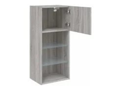 Móvel De Tv|vidaxl Móveis de TV com luzes LED 2 pcs 40,5x30x90 cm sonoma Cinzento