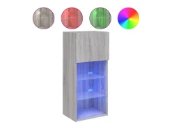 Móvel De Tv|vidaxl Móveis de TV com luzes LED 2 pcs 40,5x30x90 cm sonoma Cinzento