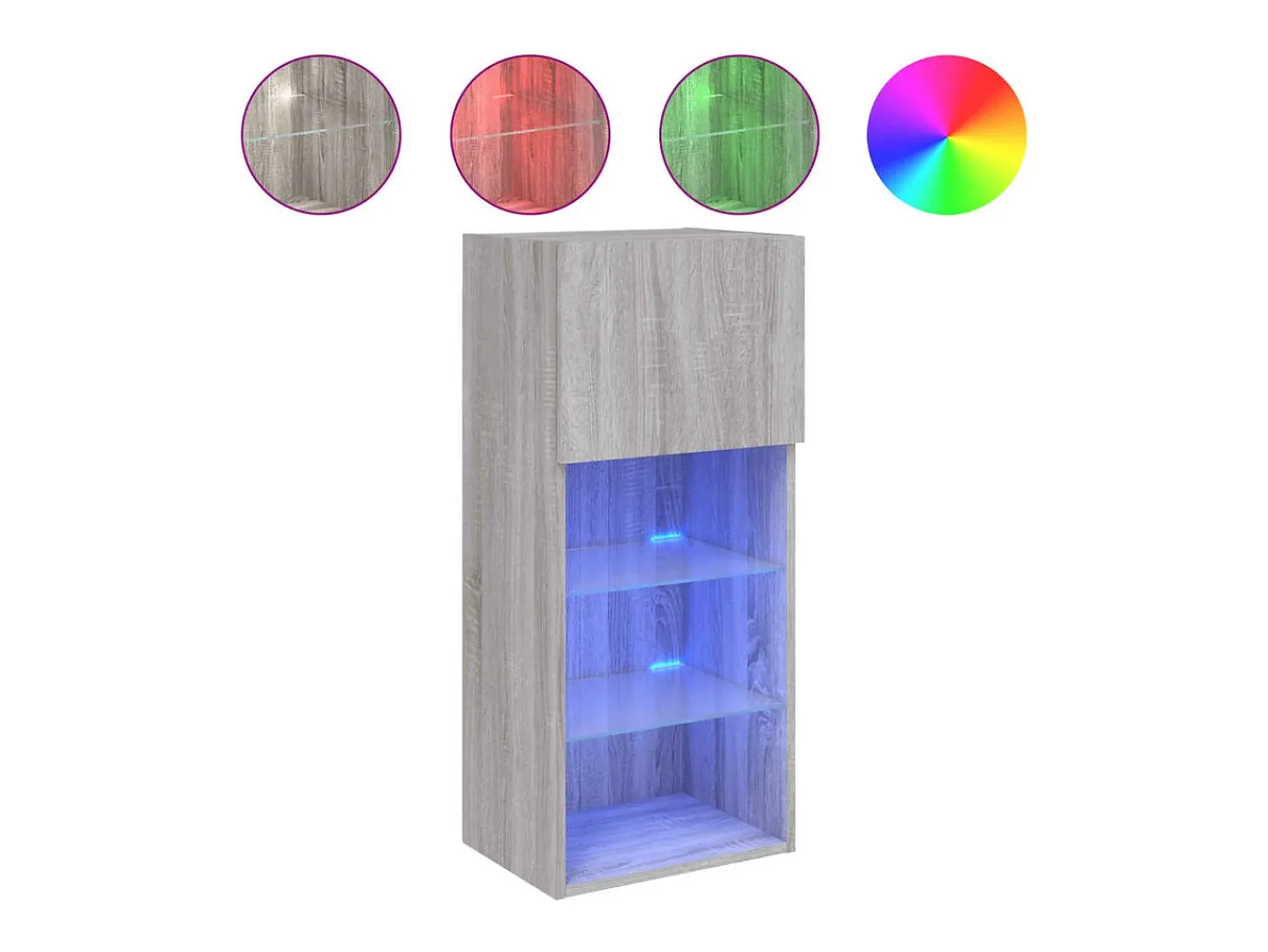Móvel De Tv|vidaxl Móveis de TV com luzes LED 2 pcs 40,5x30x90 cm sonoma Cinzento