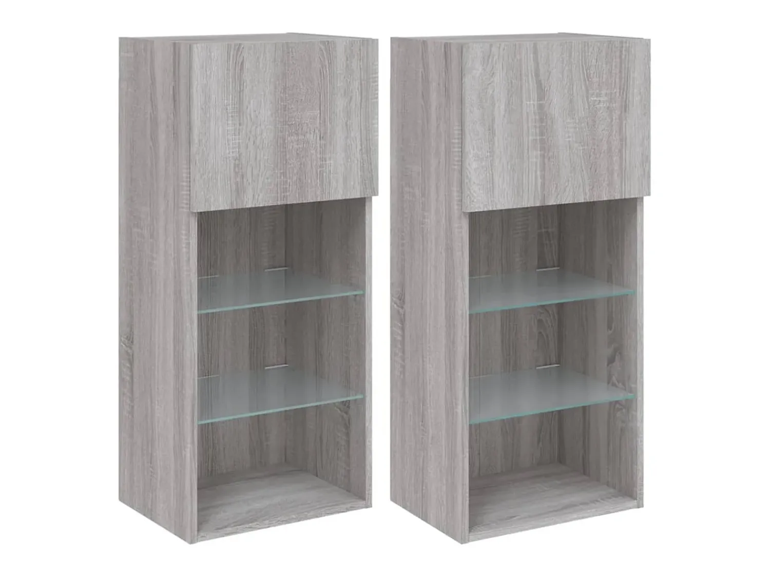 Móvel De Tv|vidaxl Móveis de TV com luzes LED 2 pcs 40,5x30x90 cm sonoma Cinzento