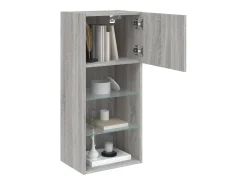 Móvel De Tv|vidaxl Móveis de TV com luzes LED 2 pcs 40,5x30x90 cm sonoma Cinzento