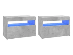 Móvel De Tv* Móveis de TV com luzes LED 2 pcs 60x35x40 cm cimento PT198671 Cinzento