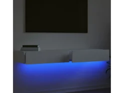 Móvel De Tv* Móveis de TV com luzes LED 2 pcs 60x35x15,5 cm PT992267 Branco