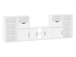 Móvel De Tv*vidaxl Móveis de TV de 5 peças com arrumação madeira de pinho maciça Branco