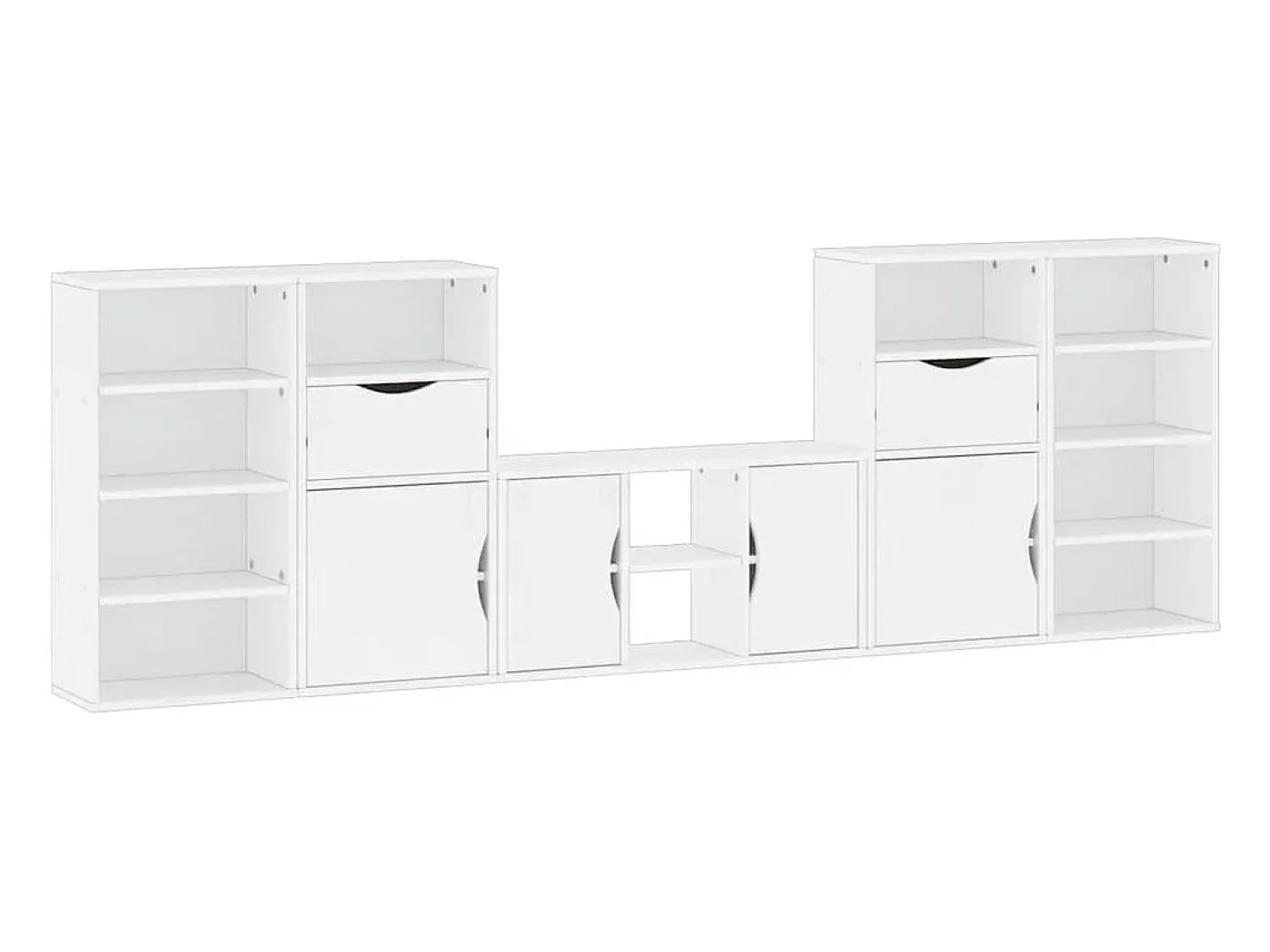 Móvel De Tv*vidaxl Móveis de TV de 5 peças com arrumação madeira de pinho maciça Branco