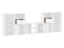 Móvel De Tv*vidaxl Móveis de TV de 5 peças com arrumação madeira de pinho maciça Branco