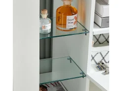 Outlet DripeX Móveis de TV de ângulo moderno com luz LED, bancada de TV branca moderna, 9 compartimentos, móveis de sala de estar 100x40x68cm Branco