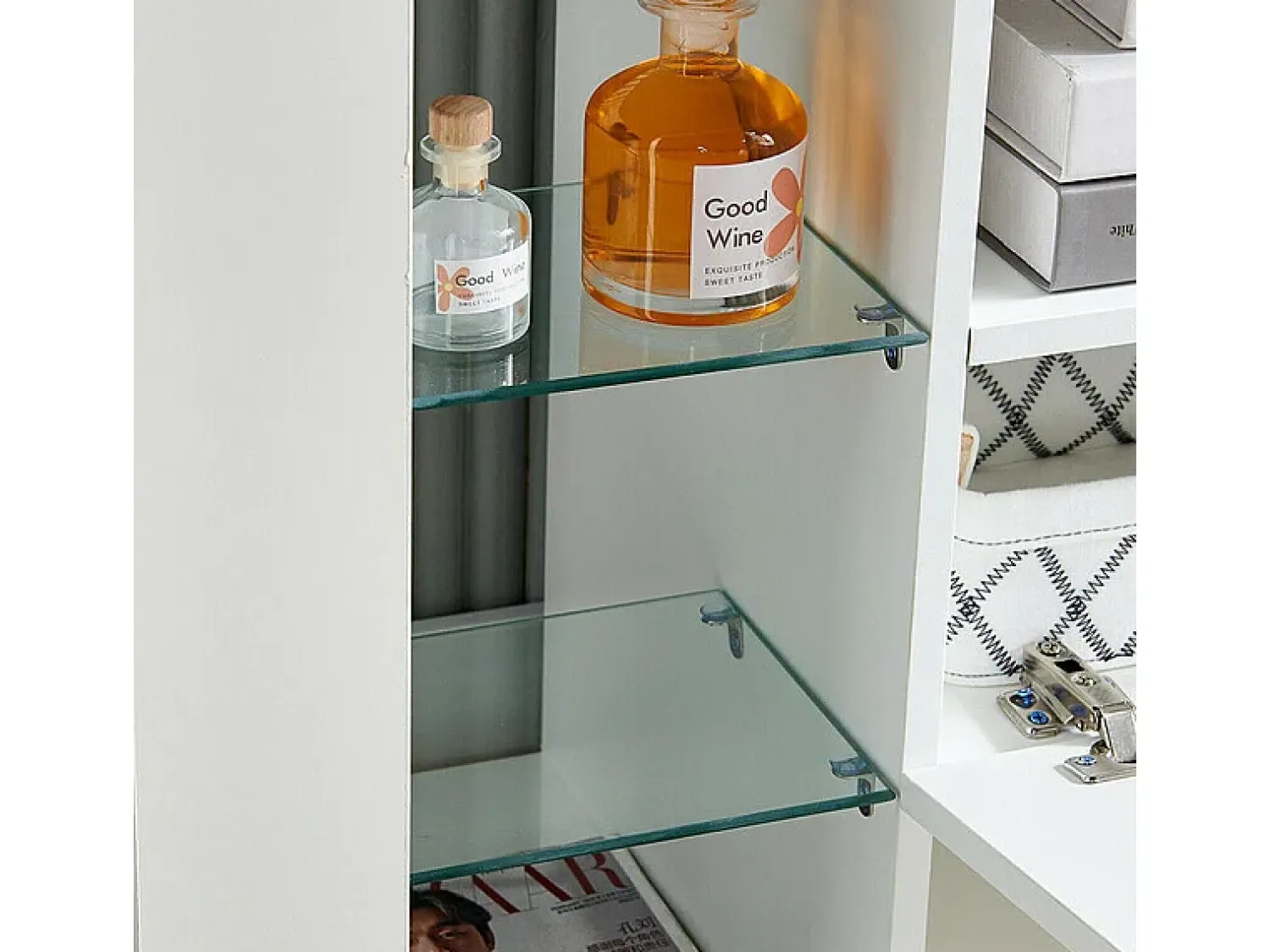 Outlet DripeX Móveis de TV de ângulo moderno com luz LED, bancada de TV branca moderna, 9 compartimentos, móveis de sala de estar 100x40x68cm Branco