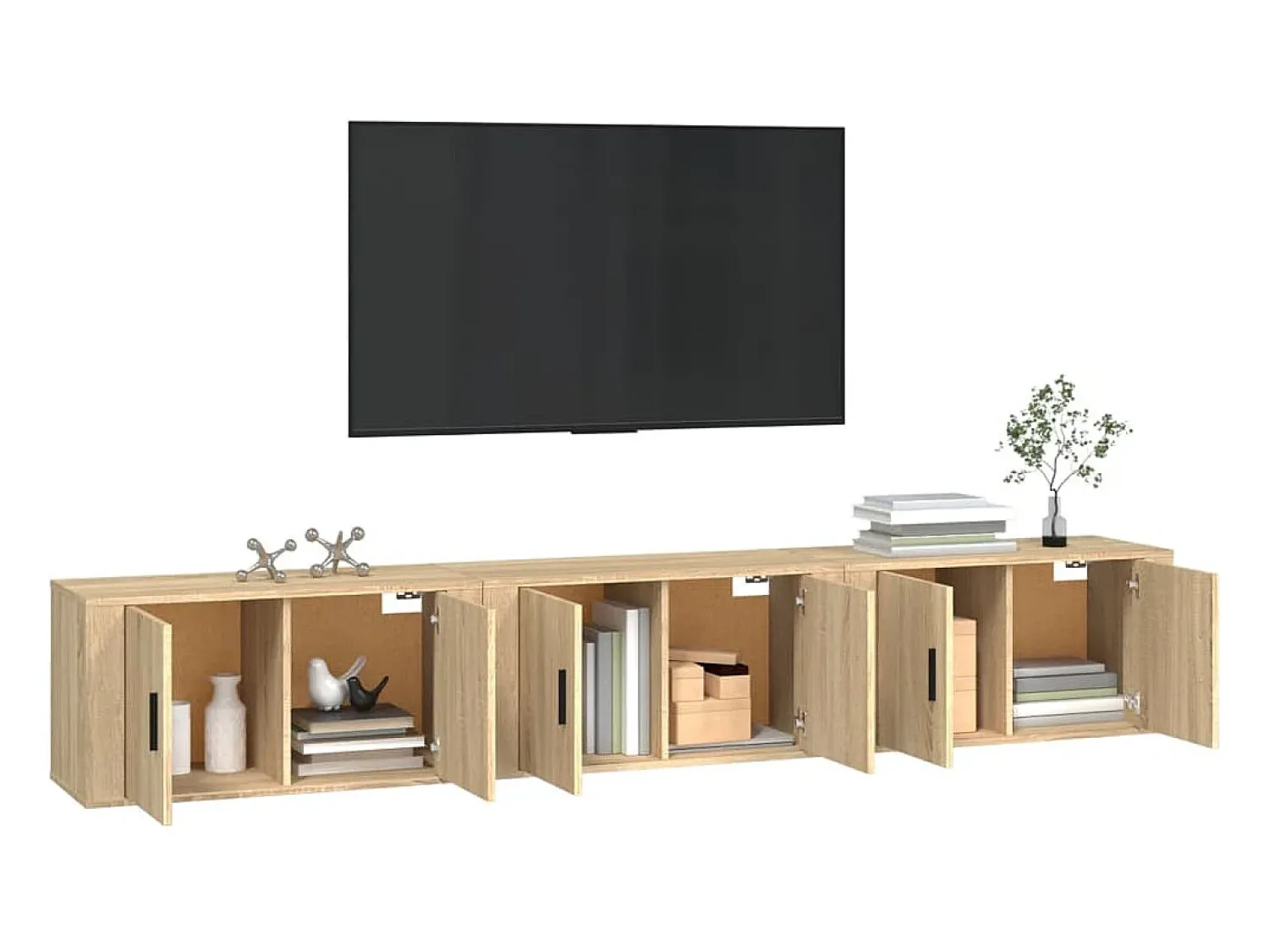 Móvel De Tv* Móveis de TV de parede 3 pcs 80x34,5x40 cm carvalho sonoma PT114743 Castanho