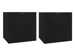 Móvel De Tv* Móveis de TV de parede 2 pcs 40x34,5x40 cm PT173015 Preto