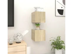 Hot Móveis de TV de parede 2 pcs 30,5x30x30 cm carvalho sonoma PT172139 Castanho