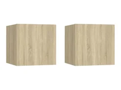 Hot Móveis de TV de parede 2 pcs 30,5x30x30 cm carvalho sonoma PT172139 Castanho