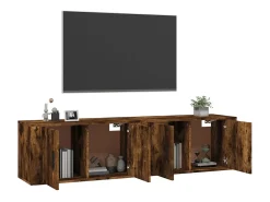 Móveis de TV de parede 2 pcs 80x34,5x40 cm carvalho fumado PT144814^ Móvel De Tv