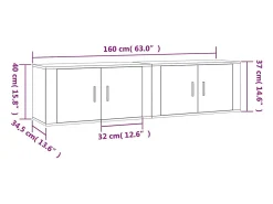 vidaxl Móveis de TV de parede 2 pcs 80x34,5x40 cm cimento^ Móvel De Tv