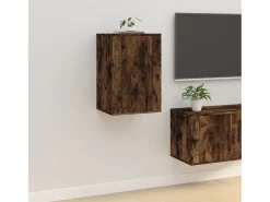 Móvel De Tv| Móveis de TV de parede 2 pcs 40x34,5x60 cm carvalho fumado PT587977 Castanho