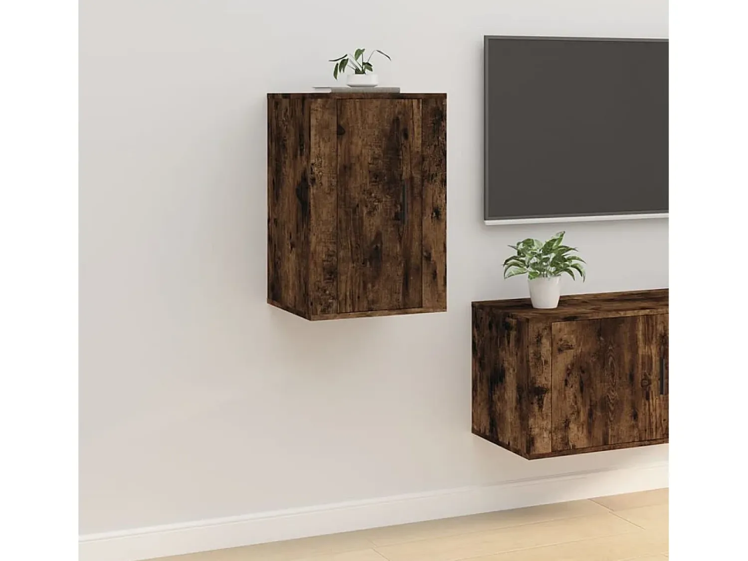 Móvel De Tv| Móveis de TV de parede 2 pcs 40x34,5x60 cm carvalho fumado PT587977 Castanho