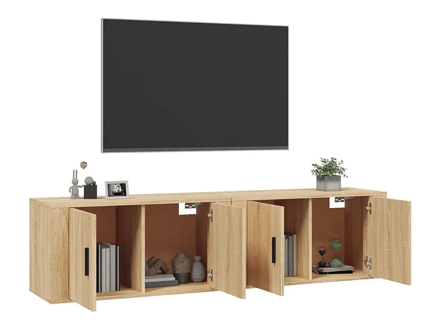Móvel De Tv* Móveis de TV de parede 2 pcs 80x34,5x40 cm carvalho sonoma PT823014 Castanho
