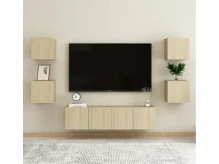 Móvel De Tv* Móveis de TV de parede 4 pcs 30,5x30x30 cm carvalho sonoma PT641764 Castanho