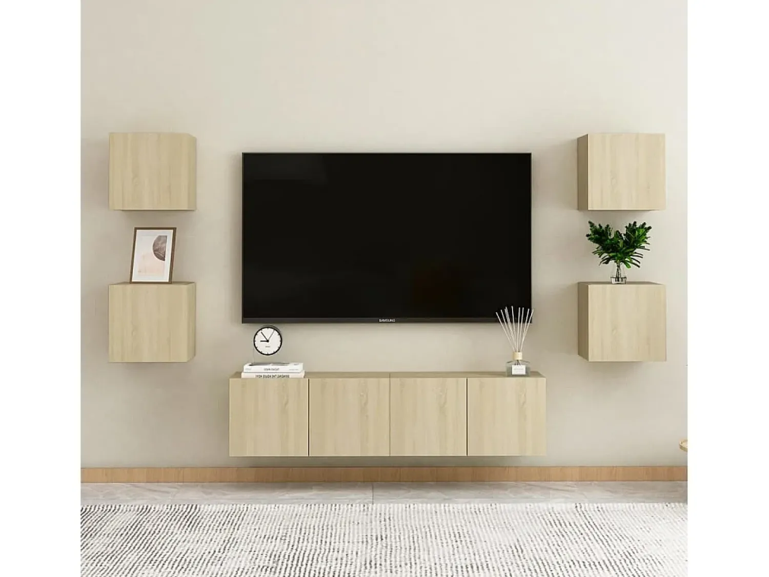 Móvel De Tv* Móveis de TV de parede 4 pcs 30,5x30x30 cm carvalho sonoma PT641764 Castanho