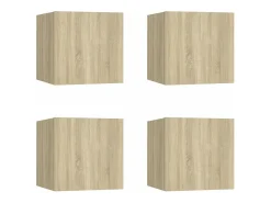 Móvel De Tv* Móveis de TV de parede 4 pcs 30,5x30x30 cm carvalho sonoma PT641764 Castanho