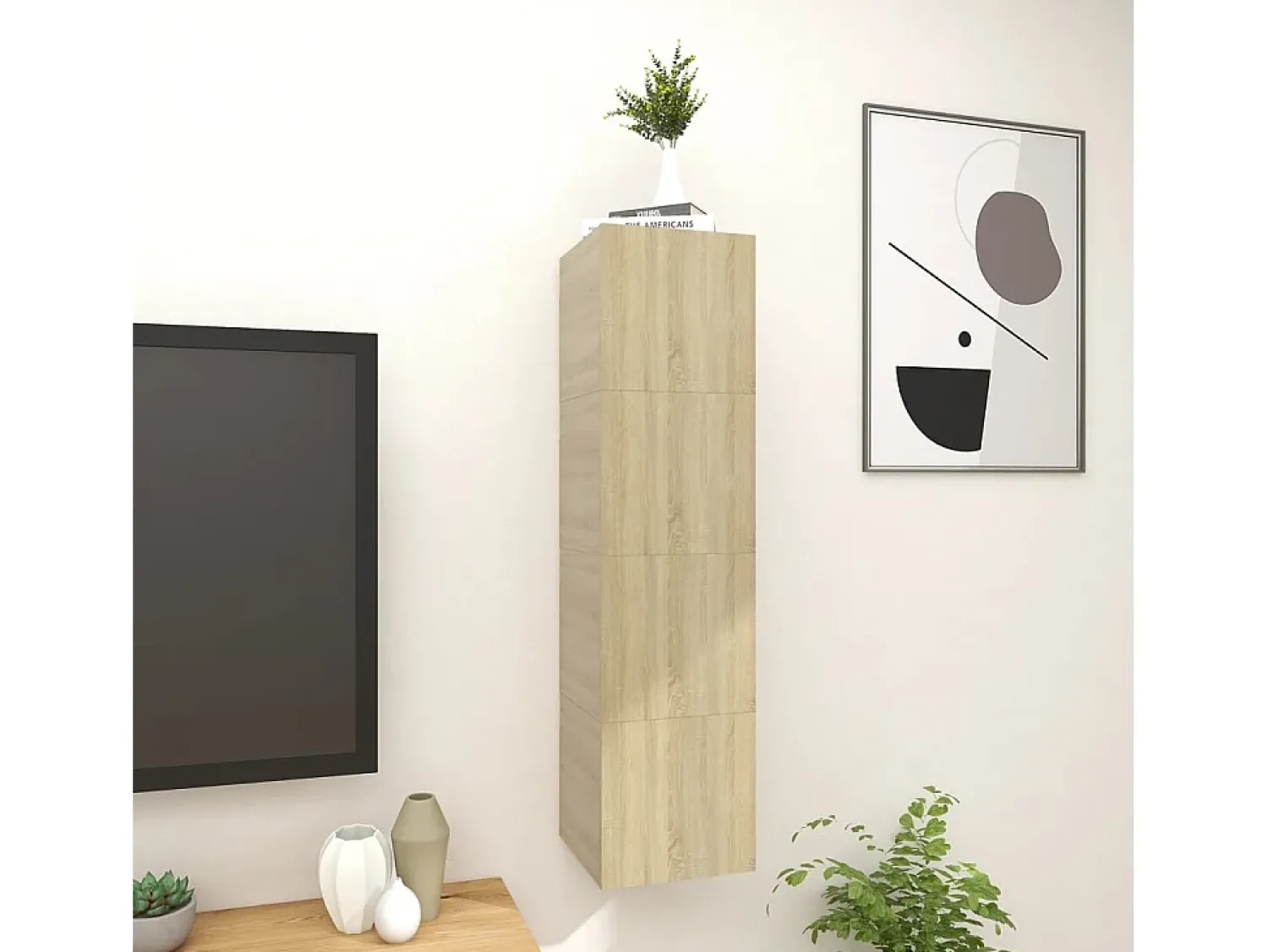 Móvel De Tv* Móveis de TV de parede 4 pcs 30,5x30x30 cm carvalho sonoma PT641764 Castanho