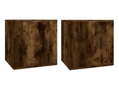New Móveis de TV de parede 2 pcs 40x34,5x40 cm carvalho fumado PT108879 Castanho