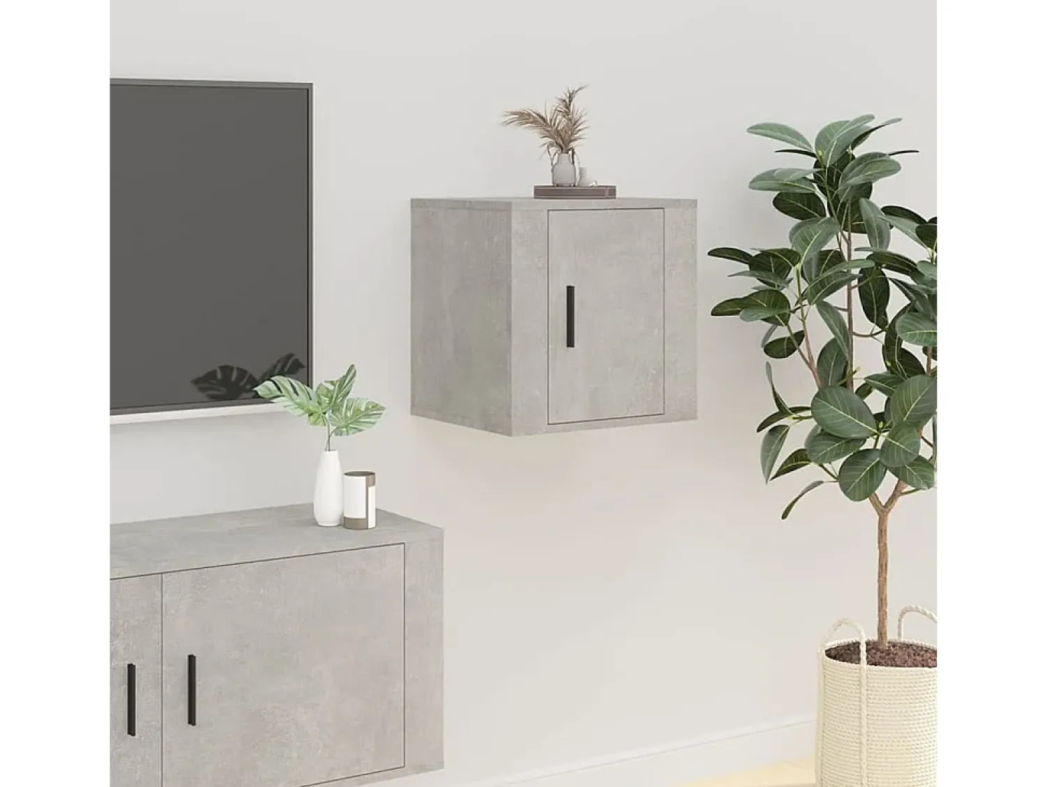 Móveis de TV de parede 2 pcs 40x34,5x40 cm cimento PT734246^ Móvel De Tv