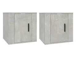 Móveis de TV de parede 2 pcs 40x34,5x40 cm cimento PT734246^ Móvel De Tv