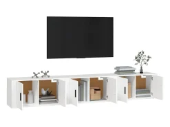 Móvel De Tv* Móveis de TV de parede 3 pcs 80x34,5x40 cm PT155301 Branco