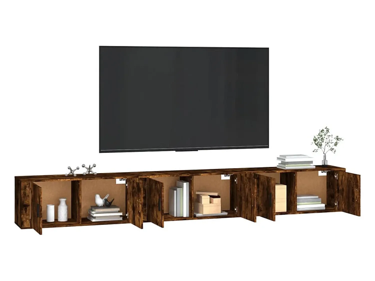 Hot Móveis de TV de parede 3 pcs 100x34,5x40 cm carvalho fumado PT967304 Castanho