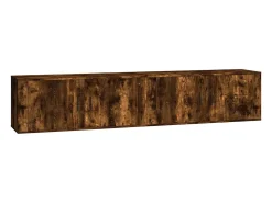New Móveis de TV de parede 2 pcs 100x34,5x40 cm carvalho fumado PT271463 Castanho