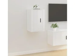 Móveis de TV de parede 2 pcs 40x34,5x60 cm brilhante PT568150^ Móvel De Tv