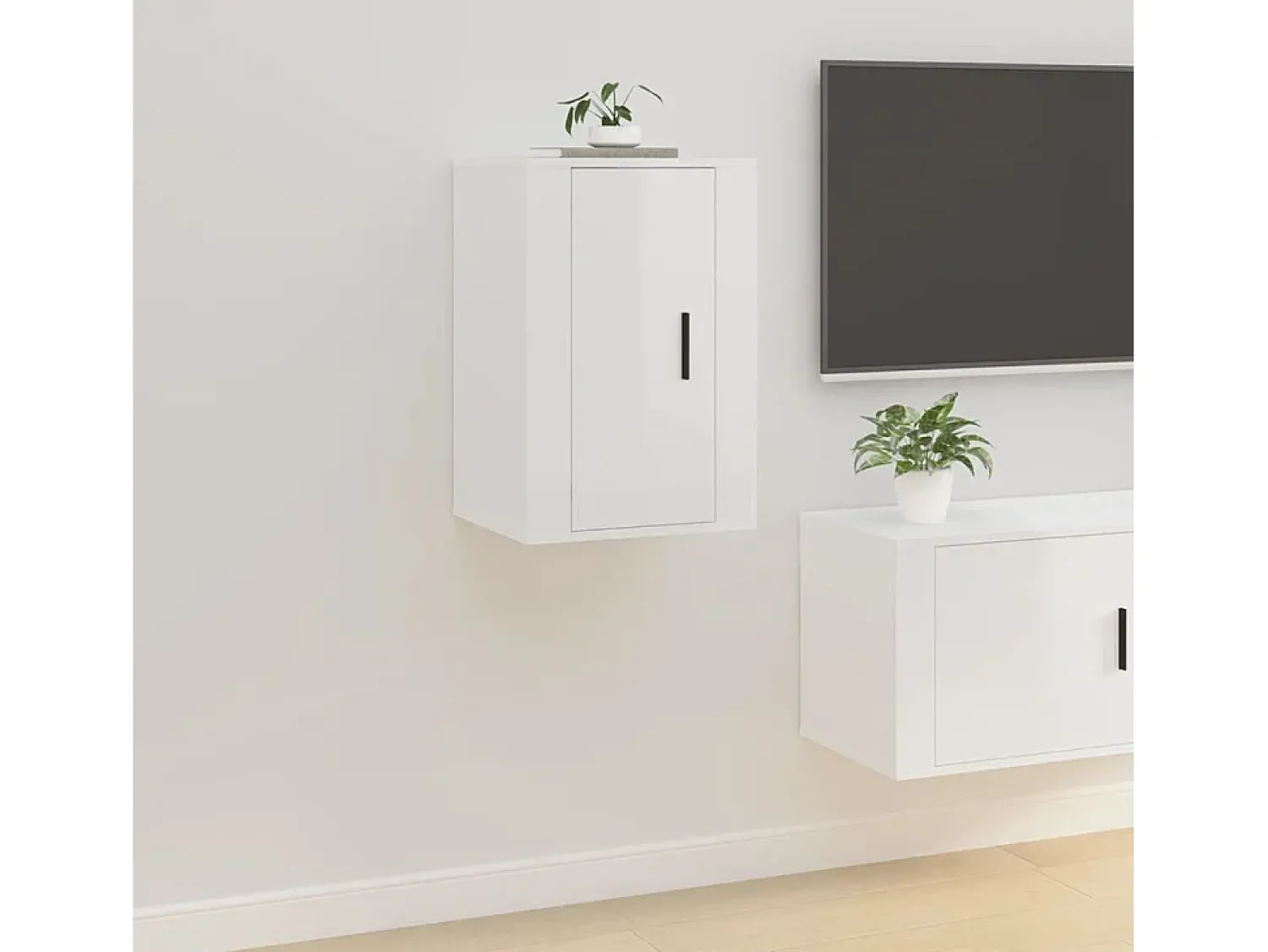Móveis de TV de parede 2 pcs 40x34,5x60 cm brilhante PT568150^ Móvel De Tv