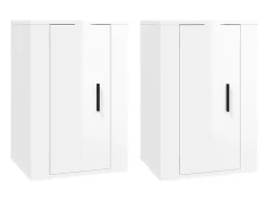 Móveis de TV de parede 2 pcs 40x34,5x60 cm brilhante PT568150^ Móvel De Tv