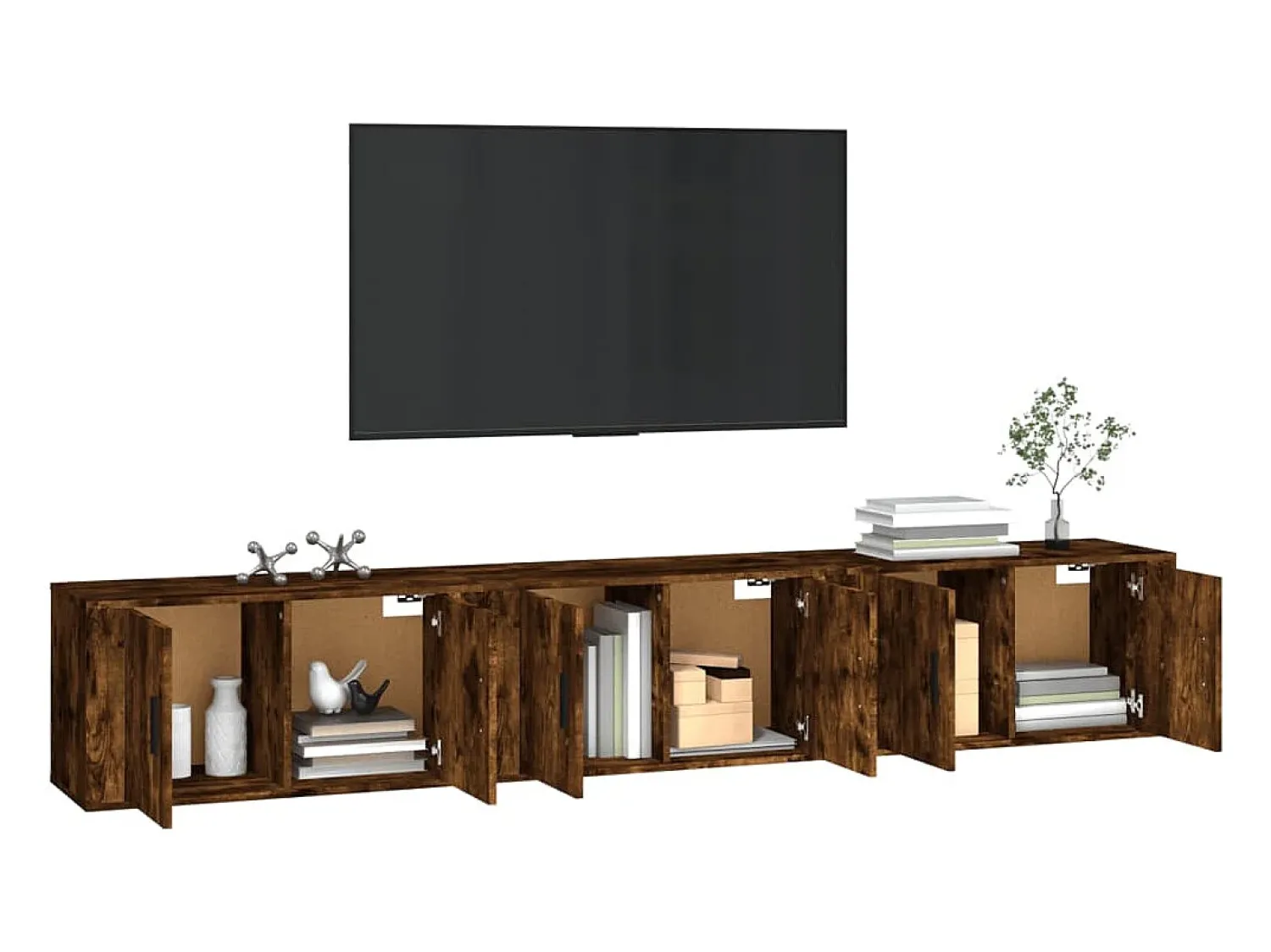 Móvel De Tv* Móveis de TV de parede 3 pcs 80x34,5x40 cm carvalho fumado PT978288 Castanho