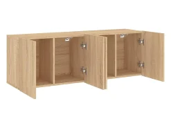 Best Helloshop26 Móveis de TV de parede prateleira multimídia aparador TV sala de jantar sala de estar quarto 2 peças carvalho Sonoma 60 x 30 x 41 cm marrom 02_0029000 Castanho