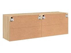 Best Helloshop26 Móveis de TV de parede prateleira multimídia aparador TV sala de jantar sala de estar quarto 2 peças carvalho Sonoma 60 x 30 x 41 cm marrom 02_0029000 Castanho